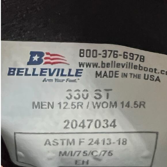 Belleville Men’s 330 ST Steel Toe Brown Leather Flight Boots Size US 12.5 R - Picture 10 of 10